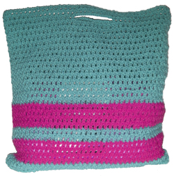 crochet stripe-bag