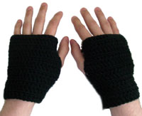 crochet mens fingerless glove