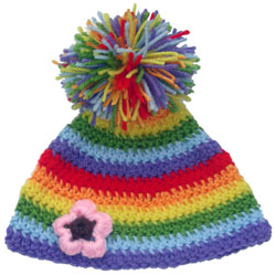 crochet rainbow hat