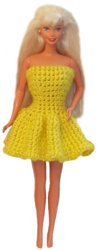crochet barbie doll ruffle dress