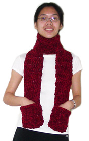 crochet scarf with pockets