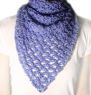 crochet love knot triangle scarf