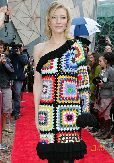 cate blanchett in crochet dress