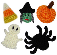 crochet halloween appliques