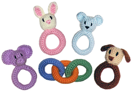 crochet baby ring and rattle toys