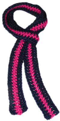 crochet stripe skinny scarf