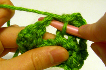 crocheting into chain space