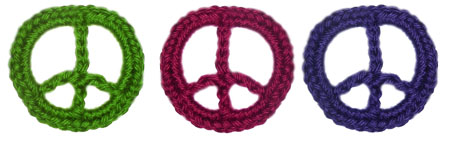 crochet peace sign