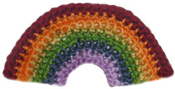 crochet rainbow applique