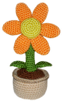 crochet potted flower