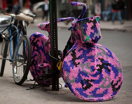 crochet bicycle cozy