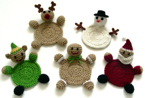 ... Crochet Pattern: Christmas Character Coasters - Crochet Patterns