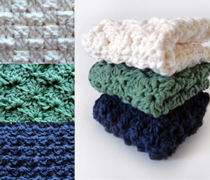 crochet sampler washcloth set