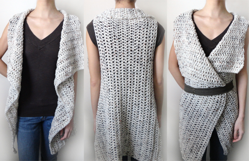crochet rectangular vest