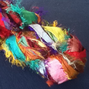 A skein of recycled sari silk
