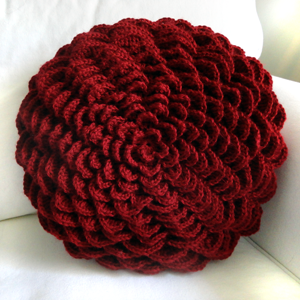 crochet round flower pillow cover
