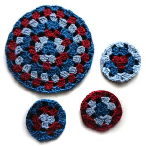 crochet round granny coaster and trivet