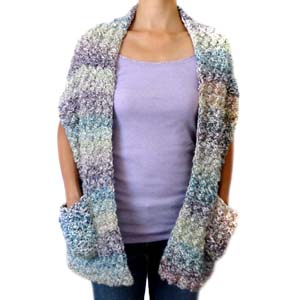 crochet cozy shawl wrap with pockets