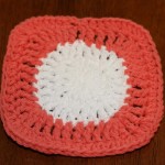 Mindy also crocheted a dishcloth in 2 colors.