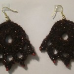 Lillie crocheted the Cora earrings in black.