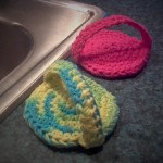 Emma crocheted two cute scrubbies.