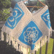 Adrienne just finished her crocheted poncho.