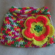 This colorful bag by Susanne has a large flower.