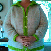 Carol's cardigan sweater turned out wonderfully.