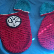 Susanne finished a pair of baby cocoons.