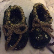 Carol crocheted these cute baby shoes.