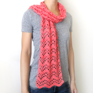 crochet lacy chevron scarf