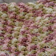 Carol made this pink and green variegated blanket.