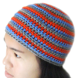 crochet unisex striped beanie