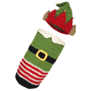 crochet elf baby cocoon and hat