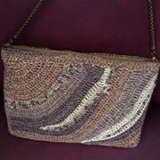 Varsha finished this lovely bag made with scrap yarn.