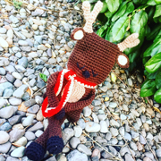 Debbie finished crocheting this adorable reindeer.