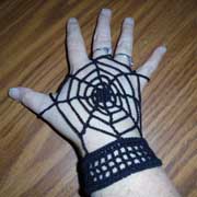 Daelynn crocheted these awesome spider web wristers.