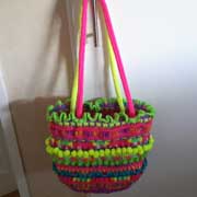 Rachel made this fun colorful, textured purse.