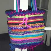 Here's another colorful bag that Rachel finished.