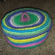 Rachel made this awesome, striped crochet basket.
