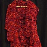 Fiona made this lovely, red Boho vest.