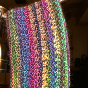 This color cowl is crocheted by Sandy.