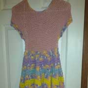 Susanne finished crocheting this dress.