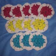 Susanne is working on these hexagon for a stocking.