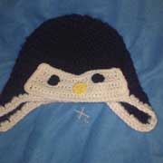 Susanne crocheted this cute penguin hat.