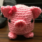 Check out this adorable piglet that Andree crocheted.