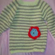 Susanne made this striped sweater for her grandson.