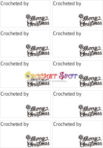 3 Merry Christmas Crocheted by Free Downloadable Labels in Black by Caissa McClinton @artlikebread for @crochetspot