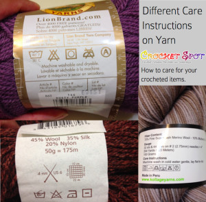 Different Care Instructions on Yarn Labels - How to Care for Your Crocheted Items on @crochetspot by Caissa McClinton @artlikebread
