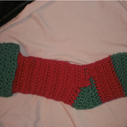 Susanne finished her crochet Christmas stocking.